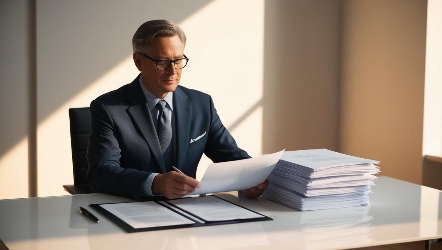 person reviewing his will and testament