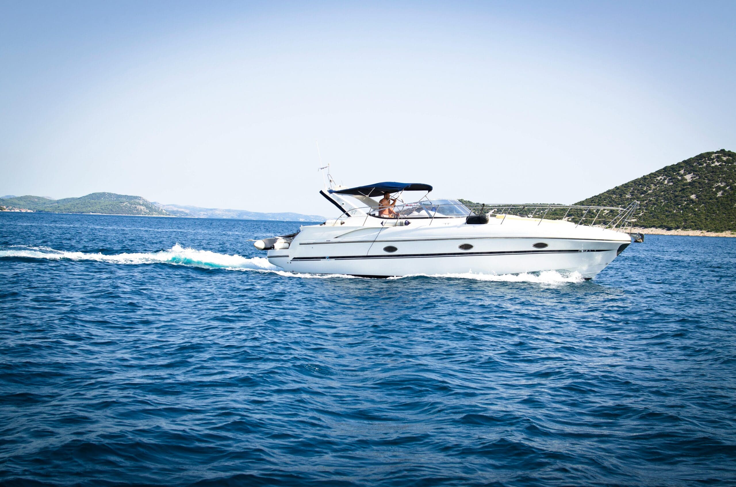 a boat on the sea